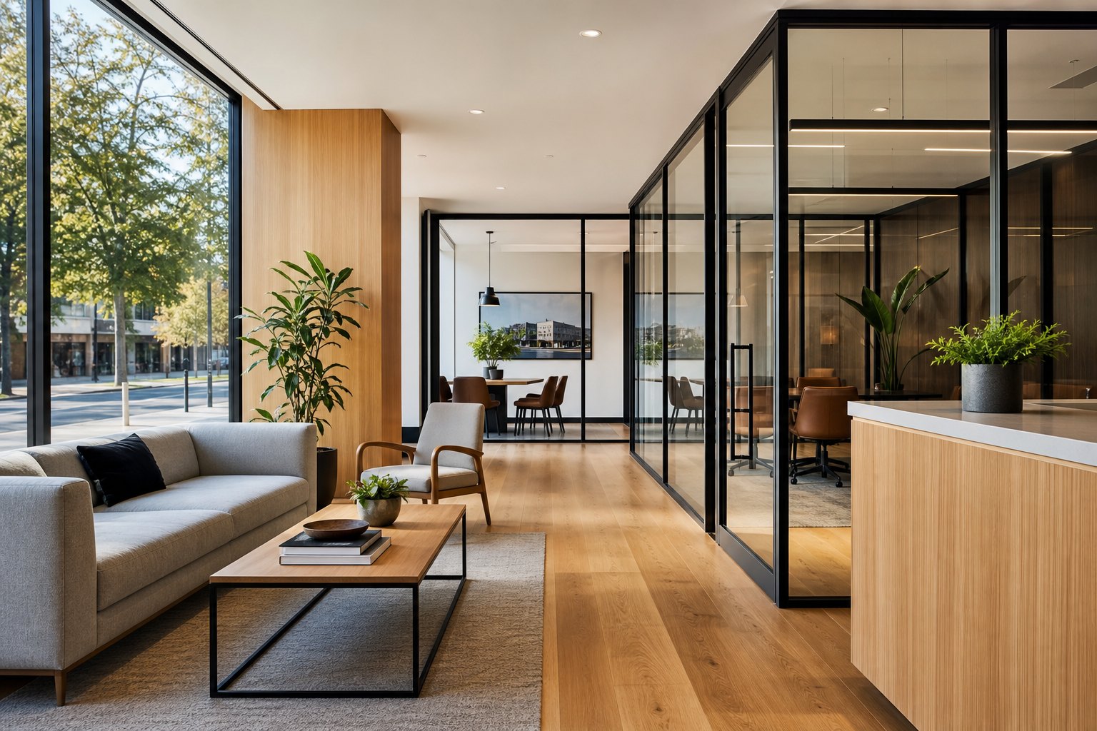 Modern real estate office interior